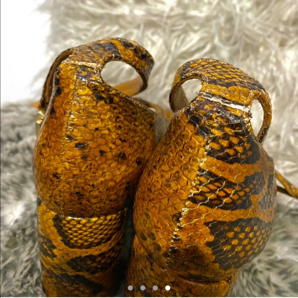 Miista Orange Snake-Print Block Heel Mary Janes - Picture 3 of 4